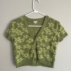 Garage Short Sleeve Cropped Cardigan